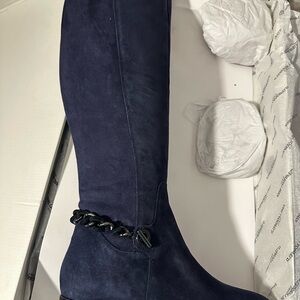 Karl Lagerfeld Knee Navy Boots